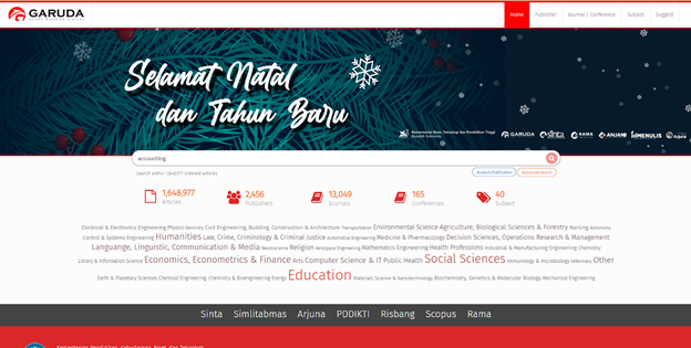 Contoh tampilan Garuda (Garba Rujukan Digital) Kementerian Pendidikan, Kebudayaan, Riset, dan Teknologi 2021