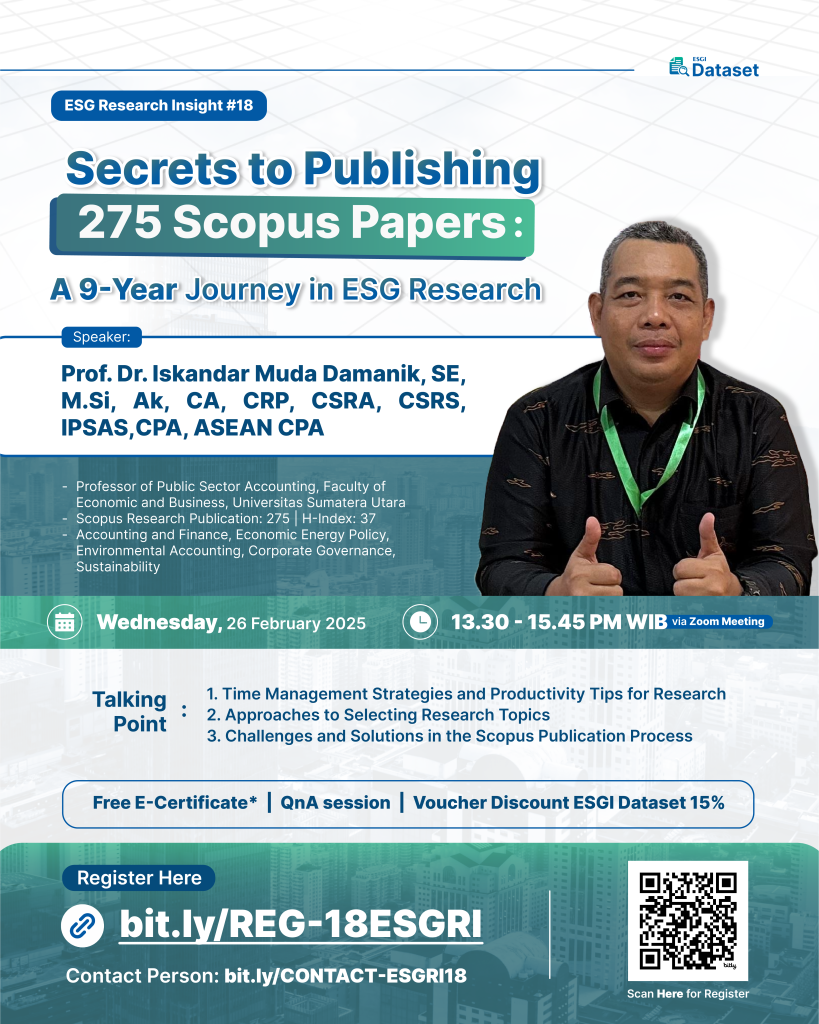 Publikasi Jurnal Scopus: Rahasia di Balik 275 Paper yang Terindeks - ESGRI 18
